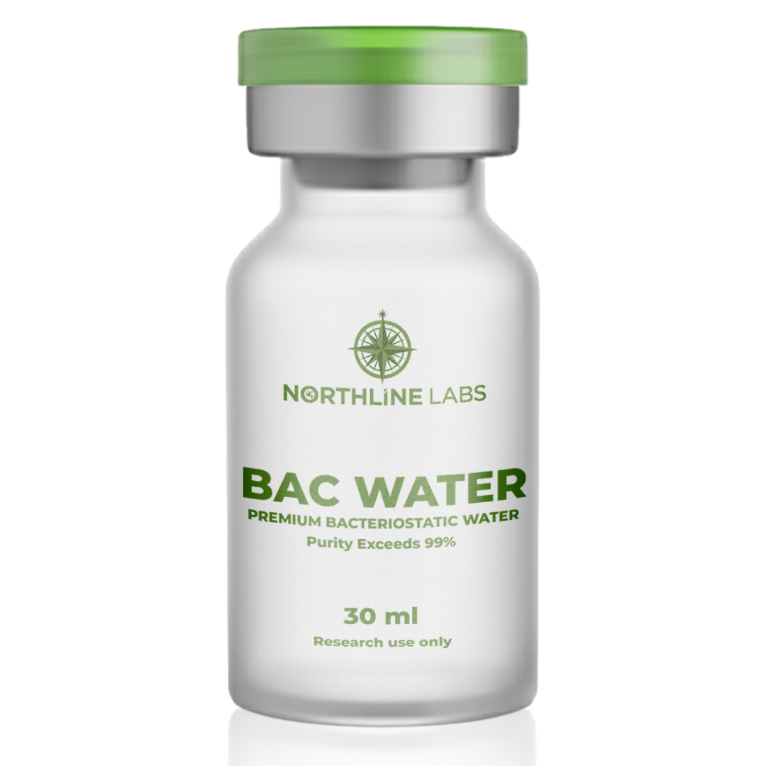 Bottle of Northline Labs Bac Water on a white background
