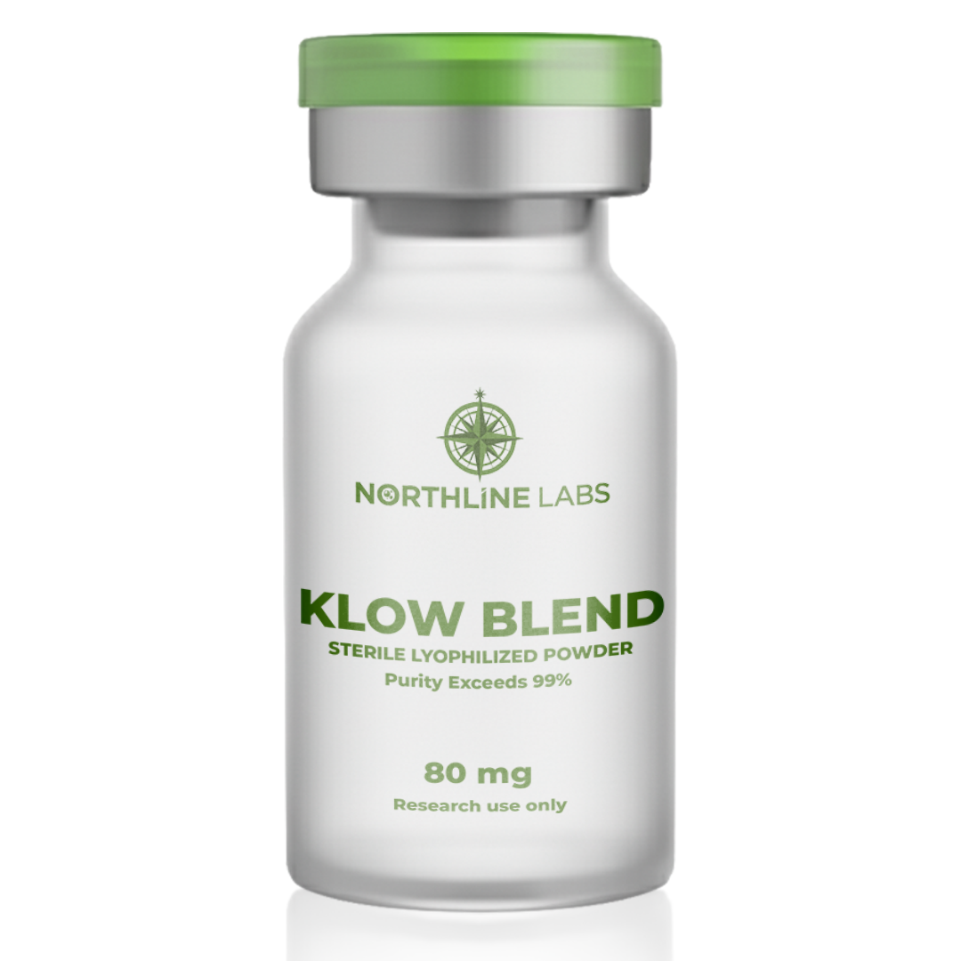 Vial labeled 'Klow Blend' by Northline Labs on a white background