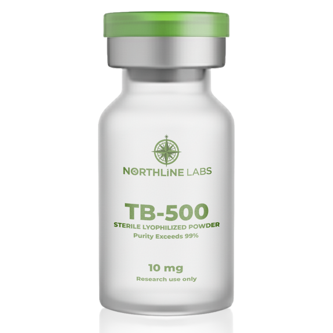 Vial labeled 'TB-500' by Northline Labs on a white background