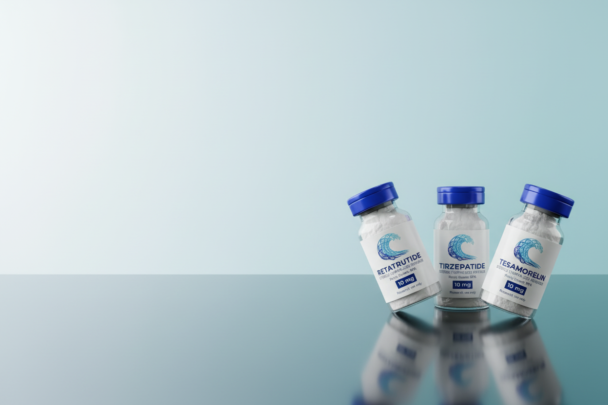 Premium Research Peptides Hero Banner - Three Products